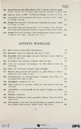 Antikes Mobiliar (Nr. 271-297)