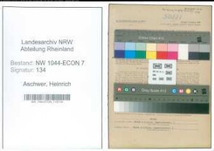 Entnazifizierung Heinrich Aschwer , geb. 02.08.1891 (Friseurmeister)