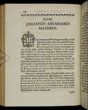 XXVIII. Johannes Abrahamus Mayerus.