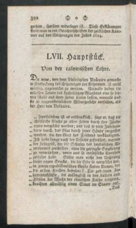 LVII. Hauptstück. Von der calvinischen Lehre