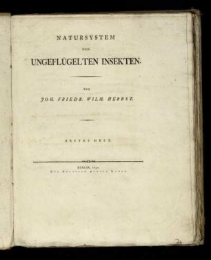 H. 1: Naturgeschichte der Insekten-Gattungen Solpuga und Phalangium