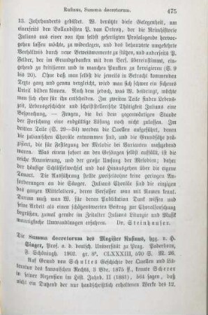 475-477 [Rezension] Rufinus Assisias, Summa decretorum des Magister Rufinus