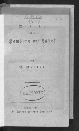 Briefe über Hamburg und Lübek