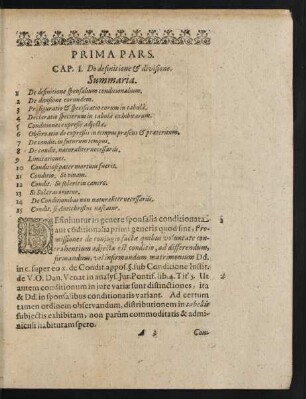 Cap. I. De definitione & divisione