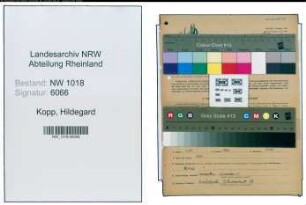 Entnazifizierung Hildegard Kopp , geb. 05.07.1911 (Lehrerin)