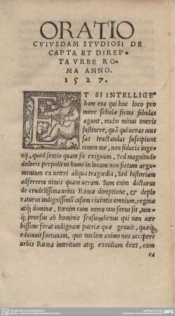 Oratio Cuiusdam Studiosi De Capta Et Direpta Urbe Roma