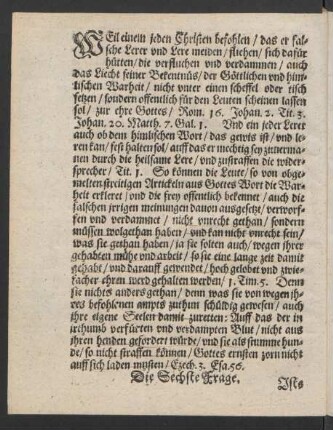 Die Sechste Frage.