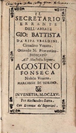 Il Secretario errante