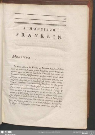 A Monsieur Franklin