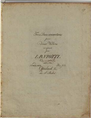 Trois duos concertans pour deux violons, oeuvre 28me, 2