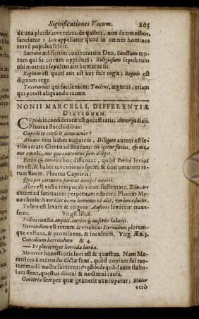 Nonii Marcelli, Differentiæ Dictionum.
