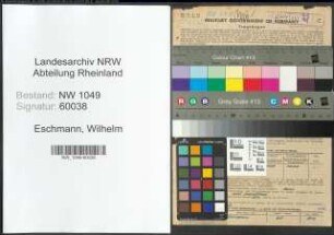 Entnazifizierung Wilhelm Eschmann , geb. 06.01.1894 (Schuhmacher)