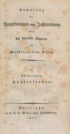Abth. 2: Häusersteuer