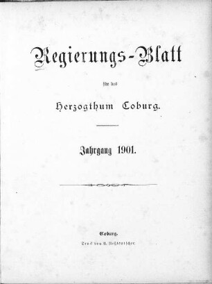 Regierungs-Blatt für das Herzogtum Coburg. 1901