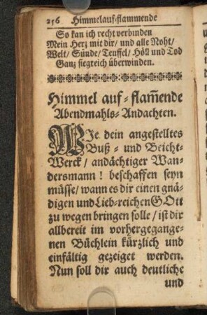 Himmel-auf-flammende Abendmahls-Andachten.
