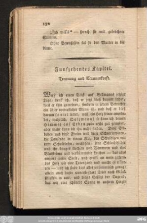 Funfzehentes Kapitel. Trennung und Manneskraft.