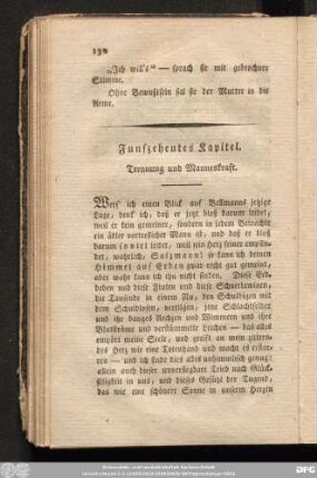 Funfzehentes Kapitel. Trennung und Manneskraft.