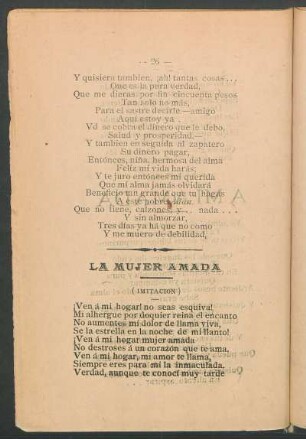 La mujer amada : (Imitación)