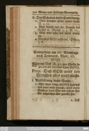 Evangelium am XII. Sonntage nach Trinitatis. Marc. VII, 31 - 37.
