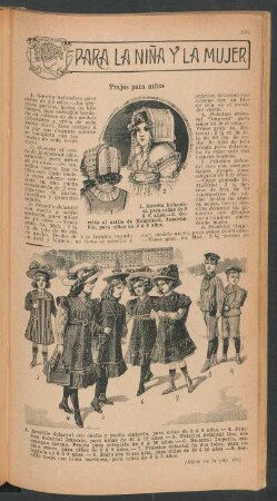 Trajes para niños : Para la niña y la mujer