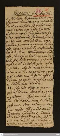 Disposition der paränetischen Vorlesung von August Hermann Francke am 12.04.1721.
