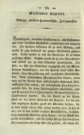 Siebentes Capitel. Uebrige, meistens handwerkische, Zunftgenossen.