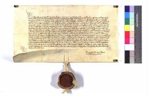 König Ruprecht bestätigt den edlen Wilhelm von Hohenrechberg und dessen Sohn Heinrich die Hälfte der Steuer und des Ammannamts zu Ulm, mit 500 Mark Silber ablösbar.