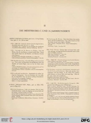 II. Die Meister des 17. und 18. Jahrhunderts