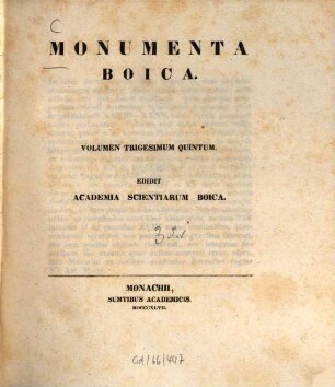 Monumenta Boica. 35,1=Collectio nova 8,1, Necrologium Augustanum. Liber ordinationum.