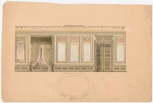 Saal: Ansicht und Grundriss