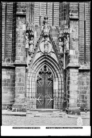 Meißen, Eingang zum Dom, Jahrtausendfeier 1929