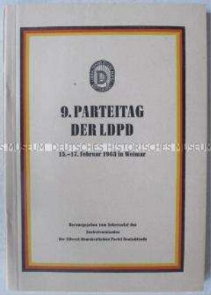 Broschüre mit den Dokumenten des 9. Parteitages der Liberal-Demokratischen Partei Deutschlands