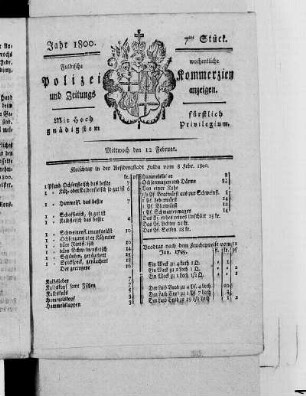7tes Stück, Ausgabe vom 12. Februar 1800