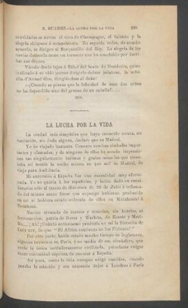La lucha por la vida : [Artículo incompleto, faltan las páginas 303-304 de la plantilla]