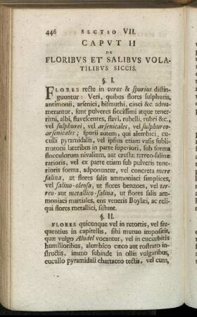 Caput II. De Floribus Et Salibus Volatilibus Siccis.