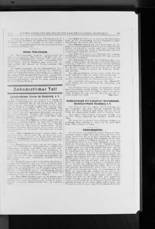Reichsverband der Zahnärzte Deutschlands, Bezirksverband Hamburg e.V.