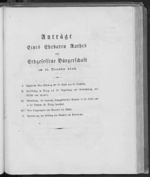 Acta Conventus Senatus et Civium, Lunae d. 15. Decembris 1845