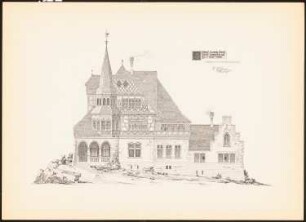 Landhaus: Ansicht (aus: Drucke von Seminararbeiten der Königlich Technischen Hochschule Berlin, Bd. II)
