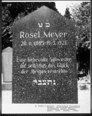Grabstein von Rosel Meyer (gestorben 1926.05.19)