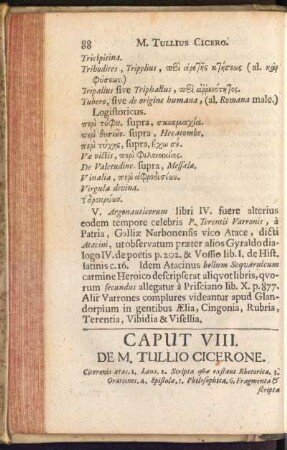 Caput VIII. De M. Tullio Cicerone