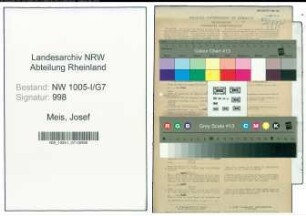 Entnazifizierung Josef Meis , geb. 11.04.1922 (Chemotechniker)