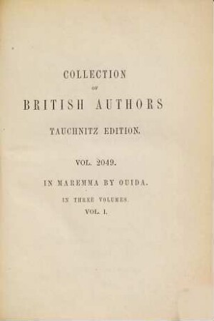 In Maremma : a story ; in three volumes, 1
