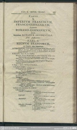 Caput X. Imperium Francicum, Franco-Germanicum, demum Romano-germanicum, item Imperium Romanum ccidentale, scil. posterius