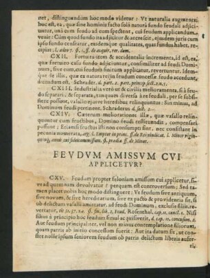 Feudum Amissum Cui Applicetur?