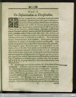 Cap. I. De Definitionibus ac Divisionibus