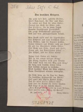 Den deutschen Kriegern