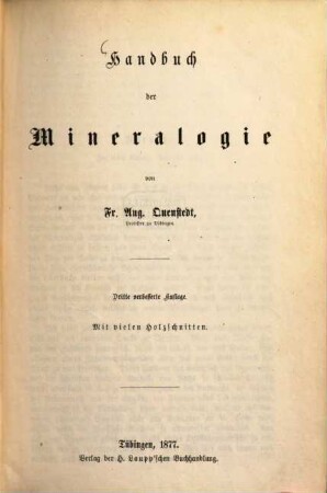 Handbuch der Mineralogie