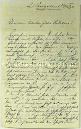 Briefumschlag von Bernhard Rostosky an seine Frau