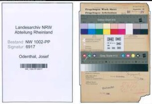 Entnazifizierung Josef Odenthal , geb. 06.11.1909 (Stukkateur)