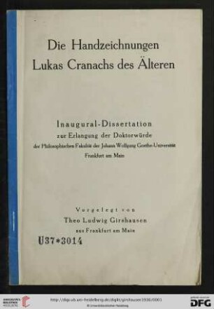 Die Handzeichnungen Lukas Cranachs des Älteren